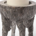 Pan Large Gray Ceramic Hoofed Table Candle Holder - Default Title