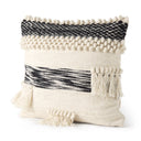 Beardell 18 x 18 Cream And Black Details With Tassels Decorative Pillow Cover - Default Title