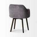 Ronald II Grey Velvet Wrap Black Wooden Base Dining Chair - Default Title