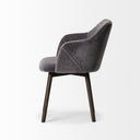 Ronald II Grey Velvet Wrap Black Wooden Base Dining Chair - Default Title