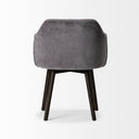 Ronald II Grey Velvet Wrap Black Wooden Base Dining Chair - Default Title