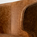 Niles 225L x 240W x 320H Brown Faux Leather Seat WBrown Wooden Legs Wingback Dining Chair - Default Title