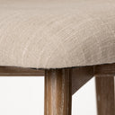Ronald II Cream Fabric Wrap Brown Wooden Base Dining Chair - Default Title