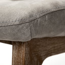 David Grey Fabric Wrap Medium Brown Wood Base Dining Chair - Default Title