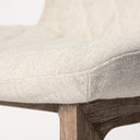 David Diamond Tuffed Cream Fabric Wrap Brown Wood Base Dining Chair - Default Title