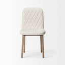 David Diamond Tuffed Cream Fabric Wrap Brown Wood Base Dining Chair - Default Title