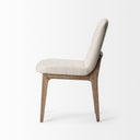 David Diamond Tuffed Cream Fabric Wrap Brown Wood Base Dining Chair - Default Title