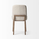David Diamond Tuffed Cream Fabric Wrap Brown Wood Base Dining Chair - Default Title