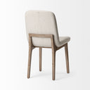 David Diamond Tuffed Cream Fabric Wrap Brown Wood Base Dining Chair - Default Title