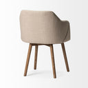Ronald II Cream Fabric Wrap Brown Wooden Base Dining Chair - Default Title