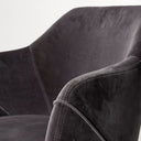 Ronald II Grey Velvet Wrap Black Wooden Base Dining Chair - Default Title