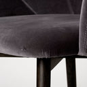 Ronald II Grey Velvet Wrap Black Wooden Base Dining Chair - Default Title