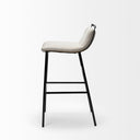 Kavalan 335 Total Height Beige Upholstered Seat Gray Metal Frame Counter Stool - Default Title