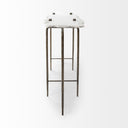Pinera III 49L x 17W White Marble Top Gold-Toned Iron Base Console Table - Default Title