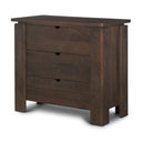 Wallen Solid Dark Brown Wood 3 Drawer Accent Cabinet - Default Title
