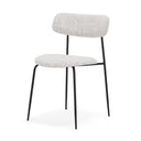 Casey Matte Black Metal w Gray Fabric Dining Chair - Default Title