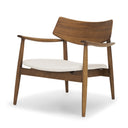 Haggen Medium Brown Oak Wood w Cream Fabric Accent Chair - Default Title