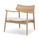 Haggen Light Brown Oak Wood w Cream Fabric Accent Chair - Default Title