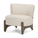 Vyra Dark Brown Wood w Cream Fabric Accent Chair - Default Title