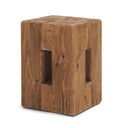 Waylen Natural Wood Block Accent Stool - Default Title