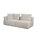 Warner Left Arm 3 Seater Gray Performance Fabric w Ash Wood Sofa - Default Title