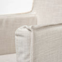 Elbert II Cream Fabric Slip-Cover Brown Wood Frame Dining Chair - Default Title
