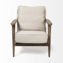 Olympus VI Beige Fabric Wrapped Wooden Frame Accent Chair - Default Title