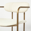 Parker I Cream Fabric Seat Gold Metal Frame Dining Chair - Default Title