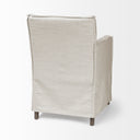 Elbert II Cream Fabric Slip-Cover Brown Wood Frame Dining Chair - Default Title