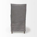 Elbert I Grey Fabric Slip-Cover Brown Wooden Base Dining Chair - Default Title