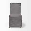 Elbert I Grey Fabric Slip-Cover Brown Wooden Base Dining Chair - Default Title