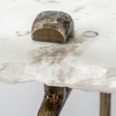 Pinera III 49L x 17W White Marble Top Gold-Toned Iron Base Console Table - Default Title
