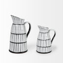 Lome Large WhiteBlack Patterned Ceramic Water Pitcher - Default Title