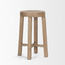 Brahma 26 Total Height White Washed Wood Stool - Default Title