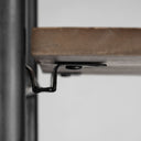 Darius 82L x 165W x 90H Medium Brown Wood and Metal Multi-Shelf Shelving Unit - Default Title
