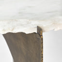 Reinhold II 21L x 21W x 21H Round Live-Edge Marble Top and Gold Metal Base SideEnd Table - Default Title