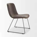 Sawyer I Dark Brown Faux-Leather Seat Black Iron Frame Dining Chair - Default Title