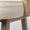 Monmouth 305 Seat Height CreamBeige Fabric Seat Brown Wood Frame Bar Stool - Default Title