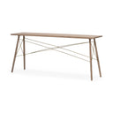 Kirby I 66L x 16W Brown Wooden Cross Braced Console Table - Default Title