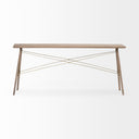 Kirby I 66L x 16W Brown Wooden Cross Braced Console Table - Default Title