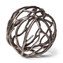 Sphaira II Large 7L x 7W Silver Cast Aluminum Decorative Tree Branch Orb - Default Title
