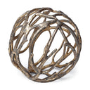 Sphaira Noir II Large 7L x 7W Gold Cast Aluminum Decorative Tree Branch Orb - Default Title