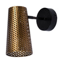 Wesley I 11x102 Gold Toned Perforated Metal Cone Wall Sconce - Default Title