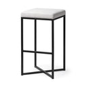 Frodo 2975 Seat Height White Fabric Seat Black Metal Base Stool - Default Title