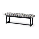 Denison II 56L x 15W Black Wood Base Woven-Leather Cushion Top Accent Bench - Default Title