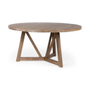 Legolas I 60 Round Brown Solid Wood Top Base Dining Table - Default Title