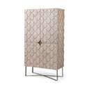 Excelsior II 681 H Light Brown Wood Gold Iron Base Storage Cabinet - Default Title