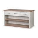 Fairview II White and Brown Two-Tone Stain Solid Wood Kitchen Island - Default Title