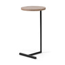 Ballatine 15L x 15W x 27H Brown Wood Round Top w Black Metal Base Accent Table - Default Title