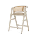 Tabitha 2675 Seat Height Beige FabricRattan Seat Blonde Wood Frame Counter Stool - Default Title